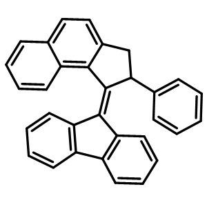 Chemical structure of 9-(2-Phenyl-2,3-dihydro-1H-cyclopenta[a]naphthalen-1-ylidene)-9H-fluorene , CAS 1611478-53-5, AChemBlock U141249