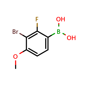 Chemical structure of (3-Bromo-2-fluoro-4-methoxyphenyl)boronic acid , AChemBlock U141251