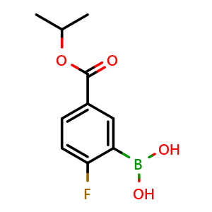 Chemical structure of (2-Fluoro-5-(isopropoxycarbonyl)phenyl)boronic acid , AChemBlock U141254