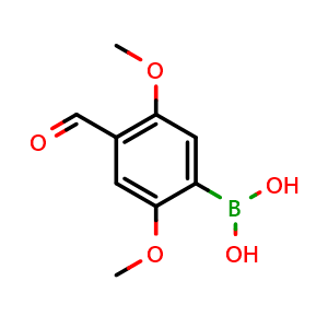 Chemical structure of 2,5-Dimethoxy-4-formylphenylboronic acid , CAS 2468045-30-7, AChemBlock U141258