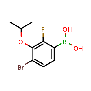 Chemical structure of (4-Bromo-2-fluoro-3-isopropoxyphenyl)boronic acid , AChemBlock U141280