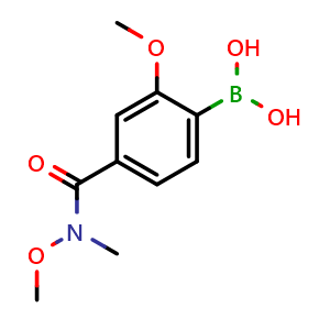 Chemical structure of 2-Methoxy-4-(n-methoxy-n-methylcarbamoyl)phenylboronic acid , AChemBlock U141285
