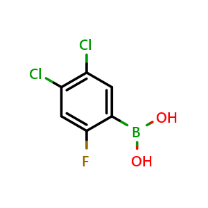Chemical structure of 4,5-Dichloro-2-fluorophenylboronic acid , AChemBlock U141290