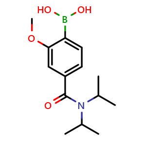 Chemical structure of 4-(Diisopropylcarbamoyl)-2-methoxyphenylboronic acid , AChemBlock U141303