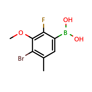 Chemical structure of (4-Bromo-2-fluoro-3-methoxy-5-methylphenyl)boronic acid , AChemBlock U141314