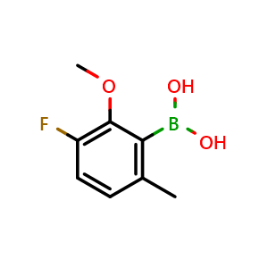 Chemical structure of 3-Fluoro-2-methoxy-6-methylphenylboronic acid , AChemBlock U141318