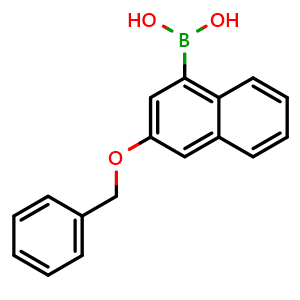 Chemical structure of 3-(Benzyloxy)-1-naphthaleneboronic acid , AChemBlock U141337