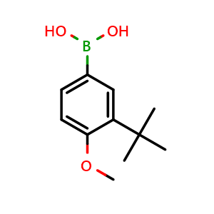 Chemical structure of (3-(tert-butyl)-4-methoxyphenyl)boronic acid , CAS 196960-96-0, AChemBlock U141340
