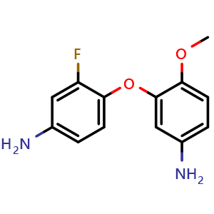 Chemical structure of 3-(4-Amino-2-fluorophenoxy)-4-methoxyaniline , CAS 2568131-22-4, AChemBlock U141368