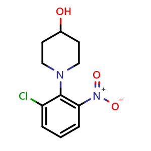 Chemical structure of 1-(2-Chloro-6-nitrophenyl)-4-piperidinol , CAS 1968605-72-2, AChemBlock U141397