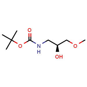 Chemical structure of (S)-1-(Boc-amino)-3-methoxy-2-propanol , CAS 2408937-08-4, AChemBlock U141402
