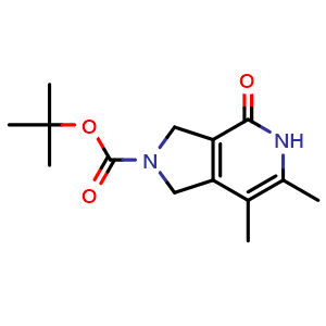 Chemical structure of 2-Boc-6,7-dimethyl-2,3-dihydro-1H-pyrrolo[3,4-c]pyridin-4(5H)-one , CAS 2259698-26-3, AChemBlock U141405
