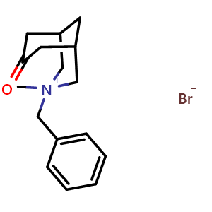 Chemical structure of 3-Benzyl-3-methyl-7-oxo-3-azonia-bicyclo[3.3.1]nonane bromide , AChemBlock U141408