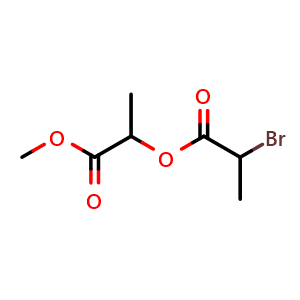Chemical structure of 1-Methoxy-1-oxo-2-propyl 2-Bromopropanoate , CAS 77454-49-0, AChemBlock U141417