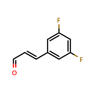 Chemical structure of 3-(3,5-Difluorophenyl)acrylaldehyde , CAS 405937-99-7, AChemBlock U141424