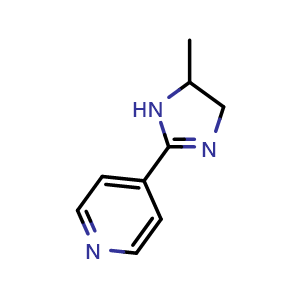 Chemical structure of 4-(5-Methyl-4,5-dihydro-2-imidazolyl)pyridine , CAS 2305614-29-1, AChemBlock U141435