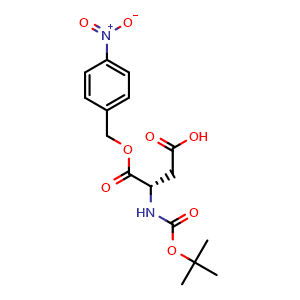 Chemical structure of (S)-3-(Boc-amino)-4-[(4-nitrobenzyl)oxy]-4-oxobutanoic acid , CAS 30925-19-0, AChemBlock U141437