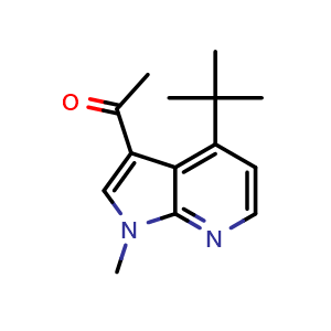 Chemical structure of 1-(4-(tert-butyl)-1-methyl-1H-pyrrolo[2,3-b]pyridin-3-yl)ethan-1-one , CAS 2749398-06-7, AChemBlock U141458