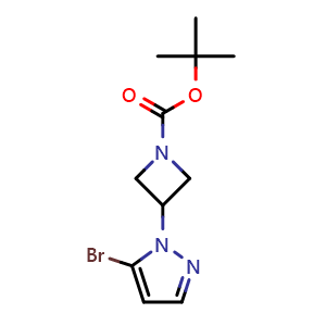 Chemical structure of 1-(1-Boc-3-azetidinyl)-5-bromopyrazole , CAS 2841519-87-5, AChemBlock U141463