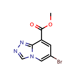 Chemical structure of Methyl 6-Bromo-[1,2,4]triazolo[4,3-a]pyridine-8-carboxylate , CAS 2349371-98-6, AChemBlock U141464