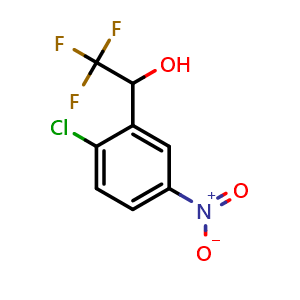 Chemical structure of 2-Chloro-5-nitro-alpha-(trifluoromethyl)benzyl Alcohol , CAS 2007153-15-1, AChemBlock U141466