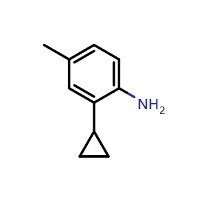 Chemical structure of 2-Cyclopropyl-4-methylaniline , CAS 1251210-21-5, AChemBlock U141467