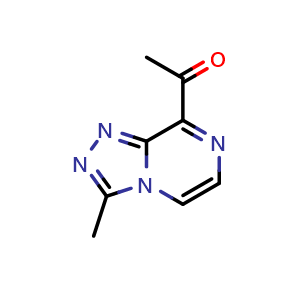 Chemical structure of 1-(3-methyl-[1,2,4]triazolo[4,3-a]pyrazin-8-yl)ethan-1-one , CAS 2748262-14-6, AChemBlock U141469