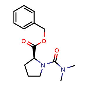 Chemical structure of Benzyl (S)-1-(Dimethylcarbamoyl)pyrrolidine-2-carboxylate , CAS 2228064-67-1, AChemBlock U141476