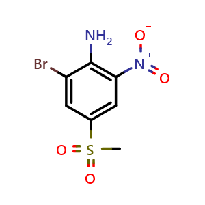 Chemical structure of 2-bromo-4-(methylsulfonyl)-6-nitroaniline , CAS 2740843-90-5, AChemBlock U141498