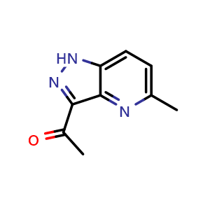 Chemical structure of 1-(5-methyl-1H-pyrazolo[4,3-b]pyridin-3-yl)ethan-1-one , CAS 2748629-67-4, AChemBlock U141506
