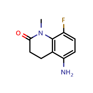 Chemical structure of 5-Amino-8-fluoro-1-methyl-3,4-dihydroquinolin-2(1H)-one , CAS 2244924-48-7, AChemBlock U141513