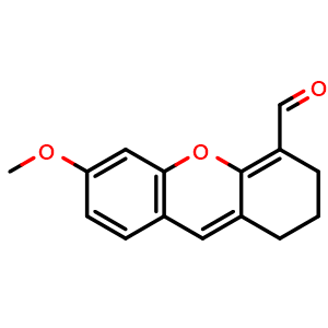 Chemical structure of 6-Methoxy-2,3-dihydro-1H-xanthene-4-carbaldehyde , CAS 1801989-93-4, AChemBlock U141517