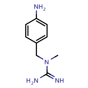Chemical structure of 1-(4-Aminobenzyl)-1-methylguanidine , CAS 2517593-31-4, AChemBlock U141518