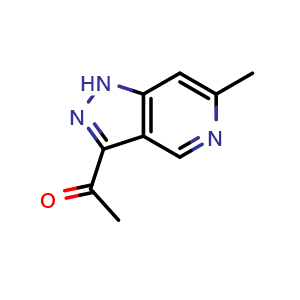 Chemical structure of 1-(6-methyl-1H-pyrazolo[4,3-c]pyridin-3-yl)ethan-1-one , CAS 2741550-50-3, AChemBlock U141521