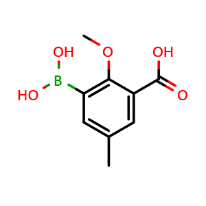 Chemical structure of 3-Borono-2-methoxy-5-methylbenzoic acid , AChemBlock U141545