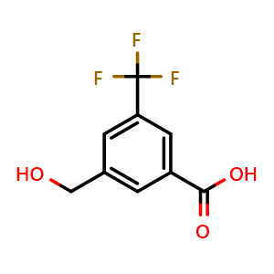 Chemical structure of 3-(hydroxymethyl)-5-(trifluoromethyl)benzoic acid , CAS 2385884-09-1, AChemBlock U141549