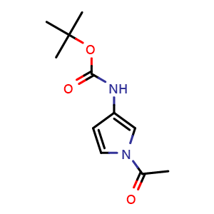 Chemical structure of 1-[3-(Boc-amino)-1-pyrrolyl]ethanone , CAS 2568131-16-6, AChemBlock U141556