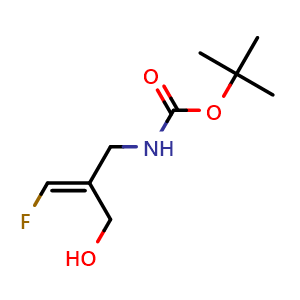 Chemical structure of 2-[(Boc-amino)methyl]-3-fluoro-2-propen-1-ol , CAS 1478364-92-9, AChemBlock U141558