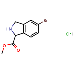 Chemical structure of Methyl 5-Bromoisoindoline-1-carboxylate hydrochloride , CAS 2568130-78-7, AChemBlock U141589
