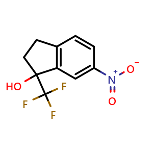 Chemical structure of 6-Nitro-1-(trifluoromethyl)-1-indanol , CAS 2268817-78-1, AChemBlock U141590