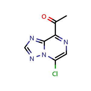 Chemical structure of 1-(5-chloro-[1,2,4]triazolo[1,5-a]pyrazin-8-yl)ethan-1-one , CAS 2749772-70-9, AChemBlock U141591