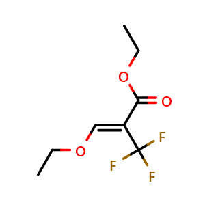 Chemical structure of Ethyl 3-ethoxy-2-(trifluoromethyl)acrylate , CAS 125024-12-6, AChemBlock U141596
