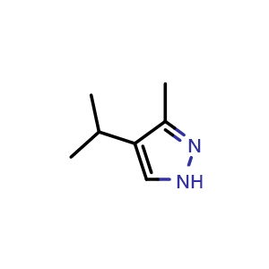 Chemical structure of 4-Isopropyl-3-methyl-1H-pyrazole , CAS 57832-61-8, AChemBlock U141598
