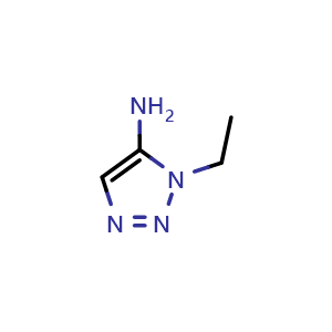 Chemical structure of 5-Amino-1-ethyl-1H-1,2,3-triazole , CAS 1696905-38-0, AChemBlock U141600
