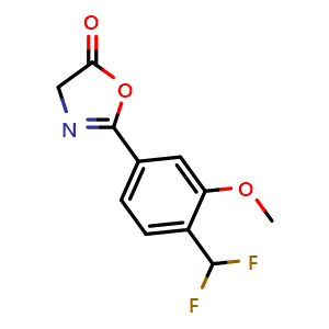 Chemical structure of 2-[4-(Difluoromethyl)-3-methoxyphenyl]oxazol-5(4H)-one , AChemBlock U141629