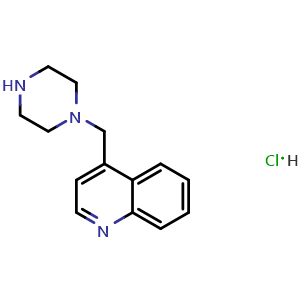 Chemical structure of 4-(1-Piperazinylmethyl)quinoline hydrochloride , CAS 1986372-01-3, AChemBlock U141633