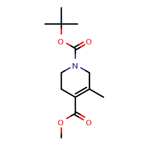 Chemical structure of Methyl 1-Boc-5-methyl-1,2,3,6-tetrahydropyridine-4-carboxylate , CAS 2514910-73-5, AChemBlock U141640
