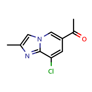Chemical structure of 1-(8-chloro-2-methylimidazo[1,2-a]pyridin-6-yl)ethan-1-one , CAS 2748453-15-6, AChemBlock U141651