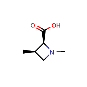 Chemical structure of (2S,3R)-1,3-dimethylazetidine-2-carboxylic acid , CAS 2725774-11-6, AChemBlock U141671