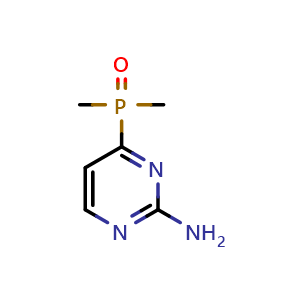 Chemical structure of (2-aminopyrimidin-4-yl)dimethylphosphine oxide , CAS 2639424-58-9, AChemBlock U141676
